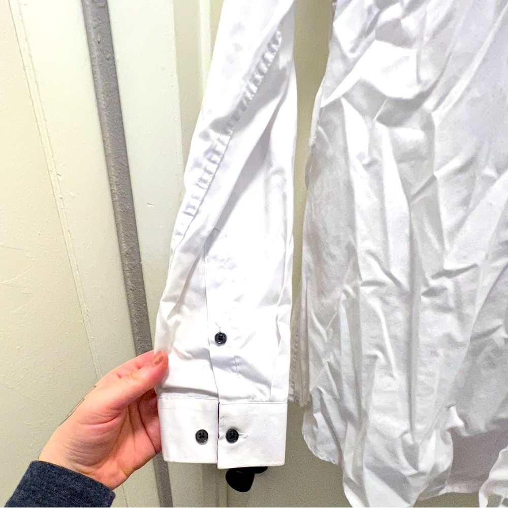 White mens shirt with black detail